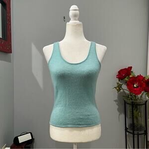 NEW Emma Sofia Cashmere Vintage Classic Layering Semi Sheer Tank Sweater XS NWOT